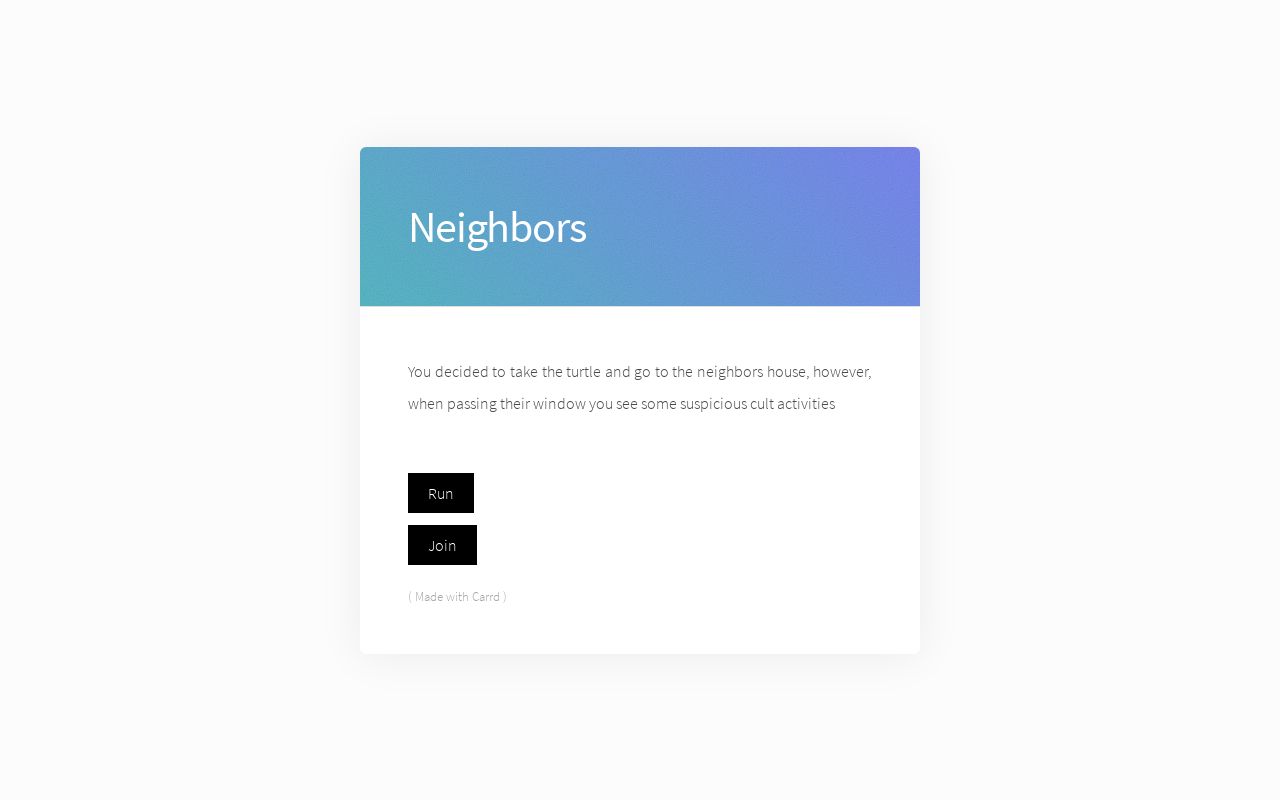 Carrd profile picture for @neighbors
